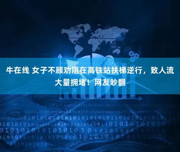 牛在线 女子不顾劝阻在高铁站扶梯逆行，致人流大量拥堵！网友吵翻